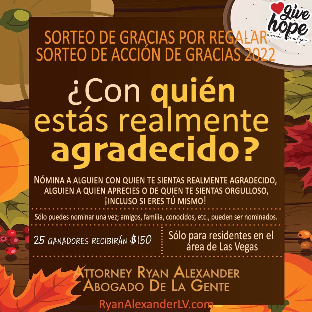 Abogado Accidente Vegas - Ryan Alexander Giveaway